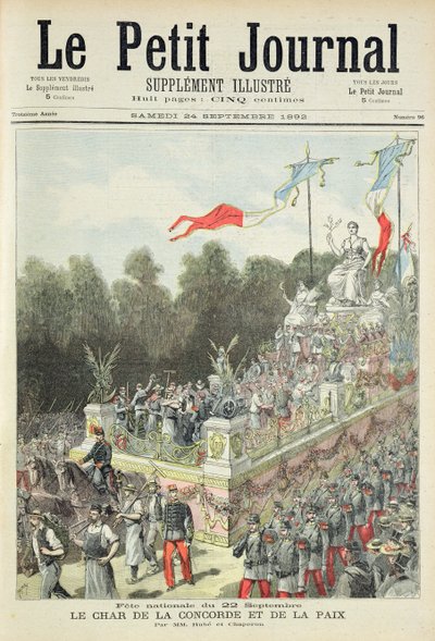 Title page depicting the national holiday on 22nd September celebrating the centennial of the proclamation of the Republic, illustration from the illustrated supplement of Le Petit Journal, 24th September by Henri Meyer